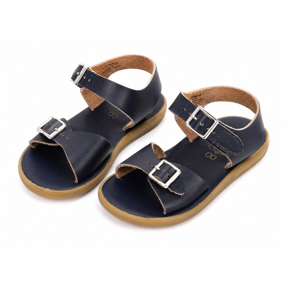 FootMates Tide Sandals 8 Toddler Navy Leather Classic Preppy Summer Beach